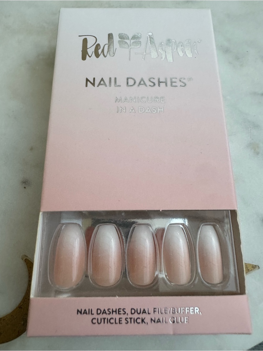 Red Aspen Pink Nail Dashes Press-On Nails